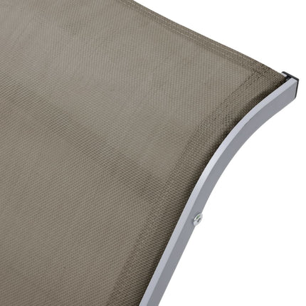 Bain de soleil en textilène taupe et aluminium