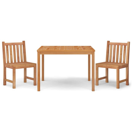 Table et 2 chaises de jardin en teck massif 110 cm