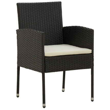 Table et chaises de jardin 8 places en résine tressée noire et acacia
