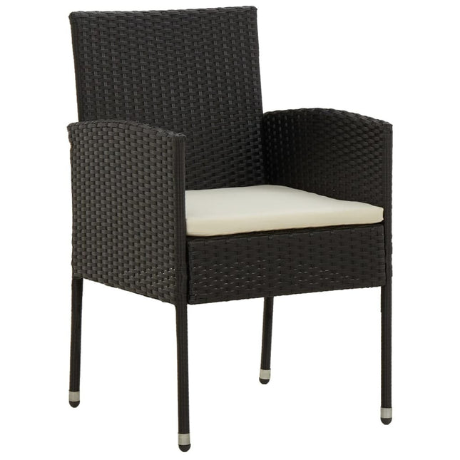 Table et chaises de jardin 8 places en résine tressée noire et acacia