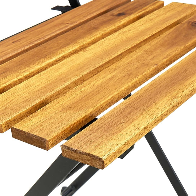 Table et 6 chaises pliantes de jardin en bois d'acacia massif et acier