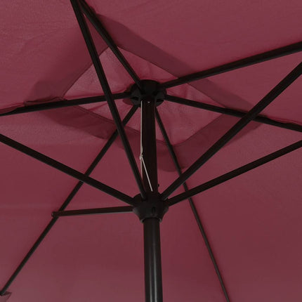 Parasol d'extérieur avec mât en métal 300 x 200 cm rouge bordeaux