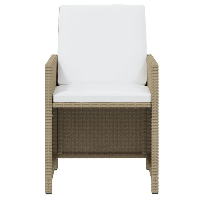 Table et fauteuils de jardin 20 places en résine tressée beige