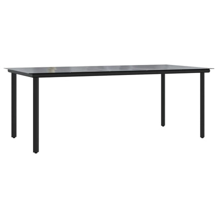 Table et chaises de jardin 8 places style rotin avec plateau en verre trempé