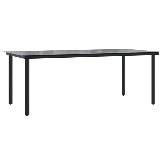 Table et chaises de jardin 8 places style rotin avec plateau en verre trempé