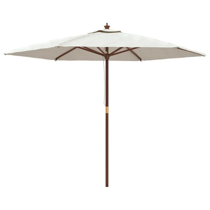 Parasol de jardin avec mât en bois sable 299 x 240 cm