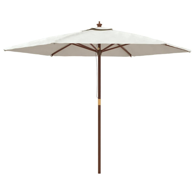 Parasol de jardin avec mât en bois sable 299 x 240 cm