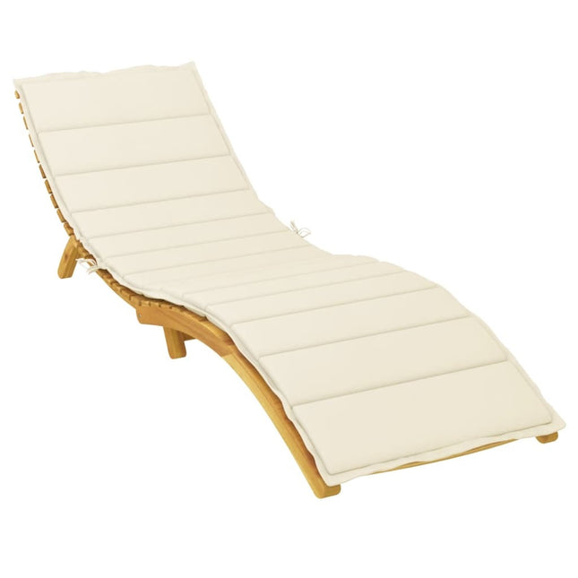 Coussin de chaise longue crème 200 x 50 x 3 cm tissu oxford