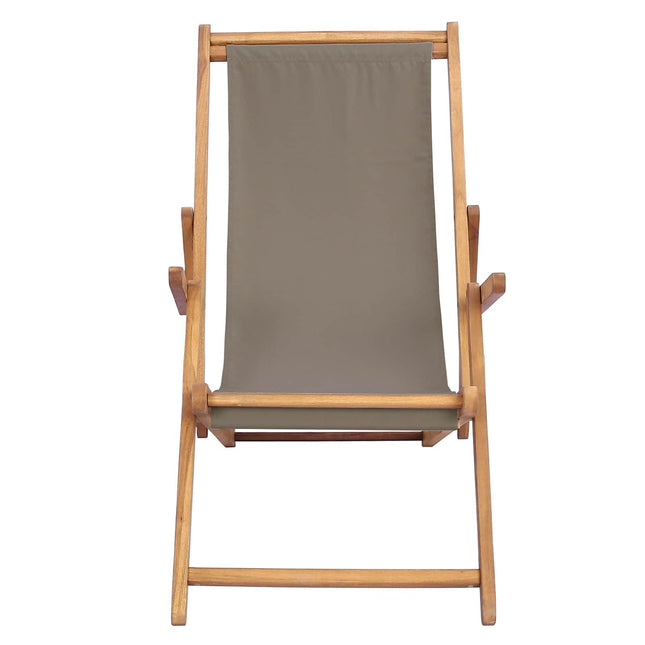 Chaise de plage taupe teck massif