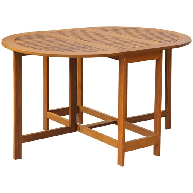 Table de jardin ovale pliante en bois d'acacia massif avec 4 chaises pliantes