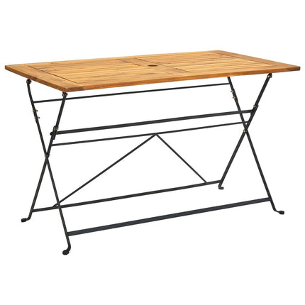 Table et 4 chaises pliantes de jardin en bois d'acacia massif et acier