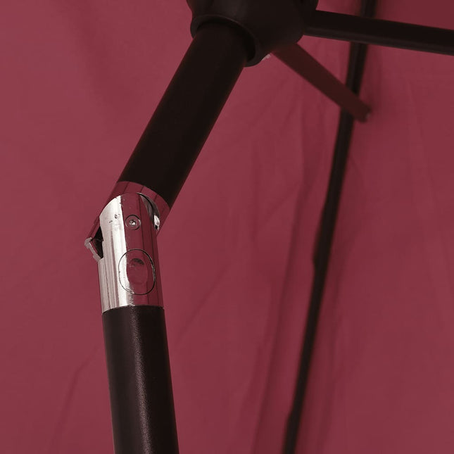 Parasol d'extérieur avec mât en métal 300 x 200 cm rouge bordeaux