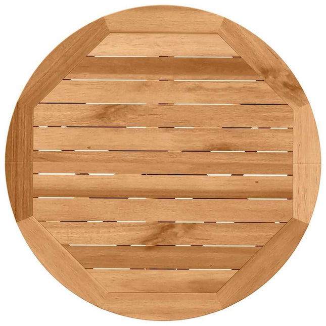 Table ronde et 4 chaises de jardin en bois d'acacia massif
