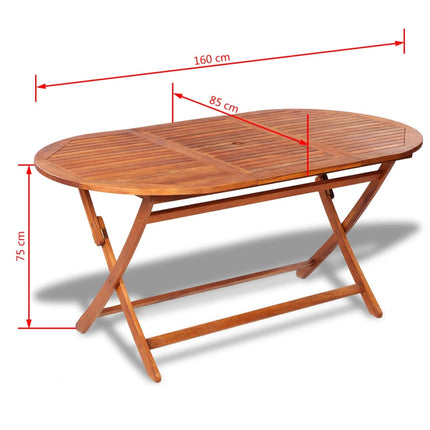 Table et chaises de jardin pliantes 6 places en bois d'acacia massif