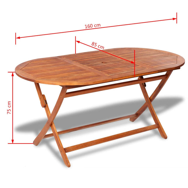 Table et chaises de jardin pliantes 6 places en bois d'acacia massif