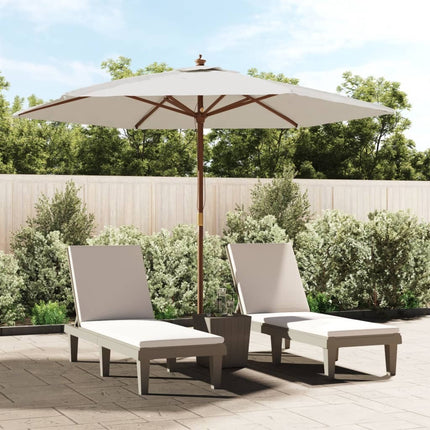 Parasol de jardin avec mât en bois sable 299 x 240 cm