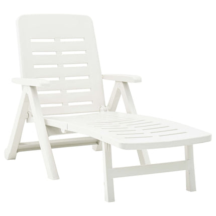 Bain de soleil pliant blanc en plastique