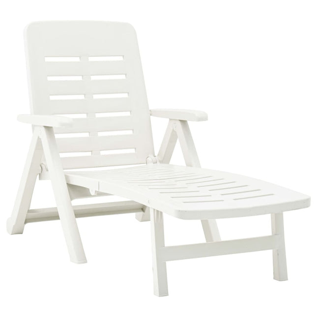 Bain de soleil pliant blanc en plastique