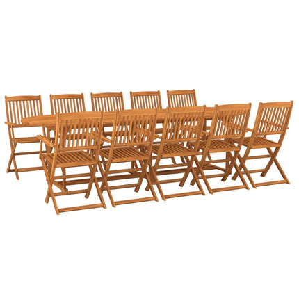 Table et chaises de jardin pliantes 12 places en bois d'acacia massif