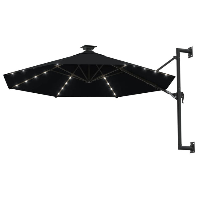 Parasol mural de jardin avec led 300 cm anthracite