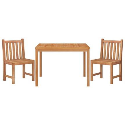 Table et 2 chaises de jardin en teck massif 80 x 80 cm