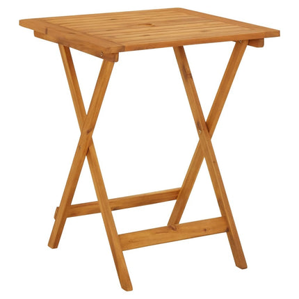 Table carrée et 2 chaises de jardin pliantes en résine tressée grise et acacia massif