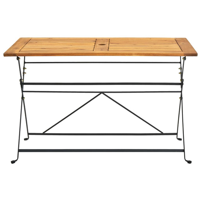 Table et 6 chaises pliantes de jardin en bois d'acacia massif et acier