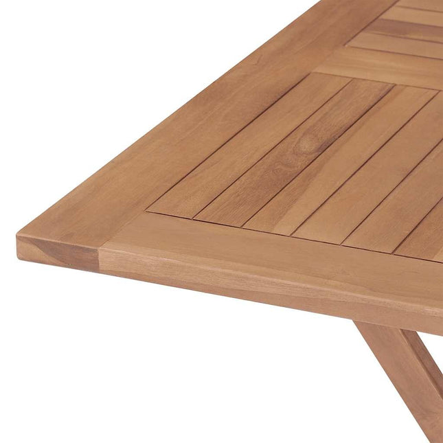 Table carréeee de jardin 85 cm et 4 chaises de jardin pliantes en teck massif