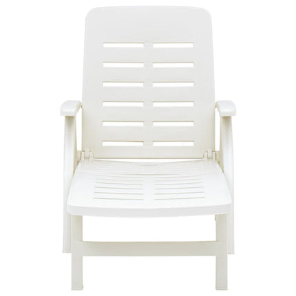 Bain de soleil pliant blanc en plastique
