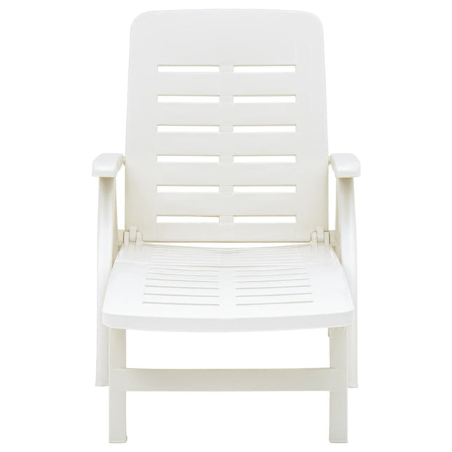 Bain de soleil pliant blanc en plastique