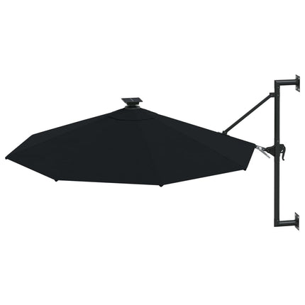 Parasol mural de jardin avec led 300 cm noir
