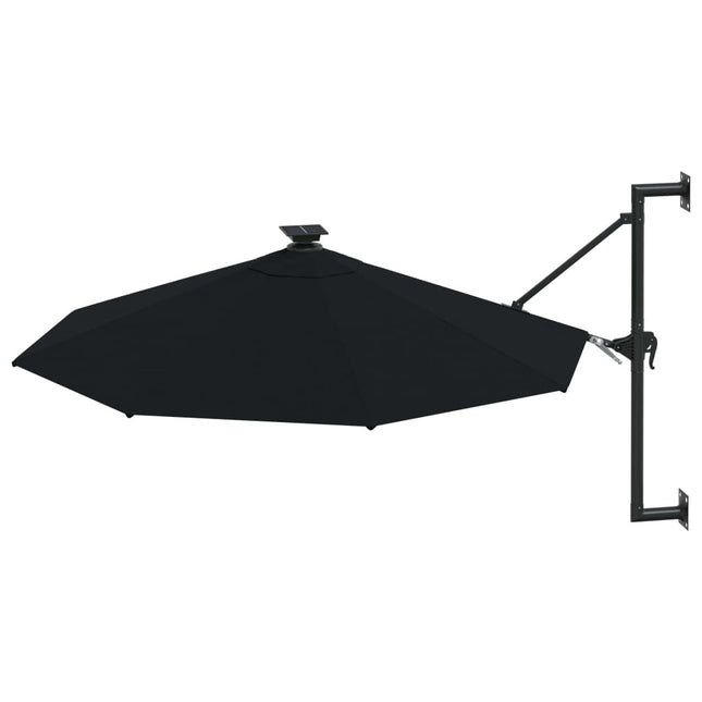 Parasol mural de jardin avec led 300 cm anthracite