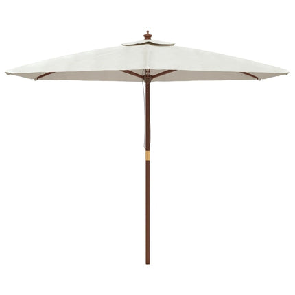 Parasol de jardin avec mât en bois sable 299 x 240 cm