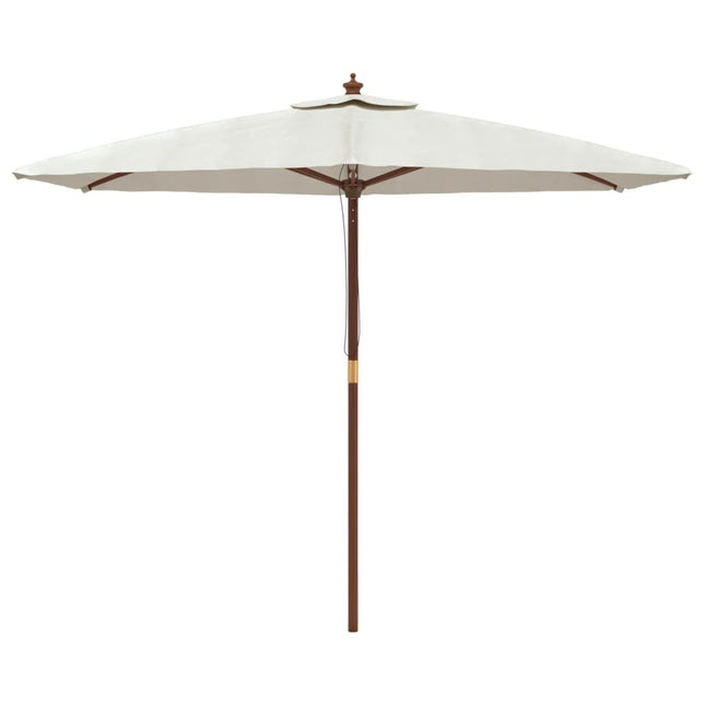 Parasol de jardin avec mât en bois sable 299 x 240 cm