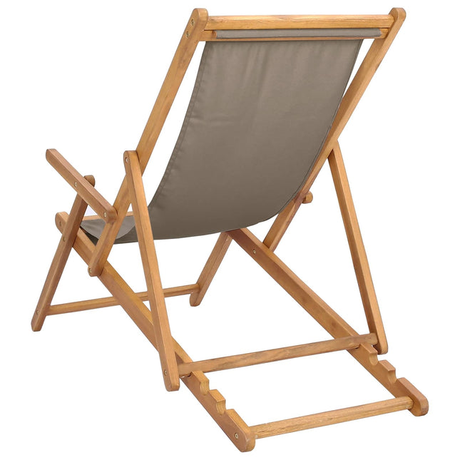 Chaise de plage taupe teck massif