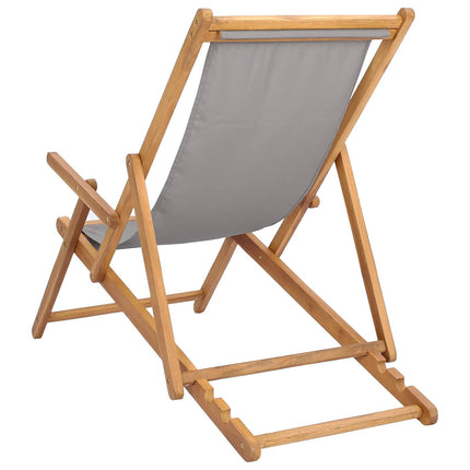 Chaise de plage gris clair teck massif
