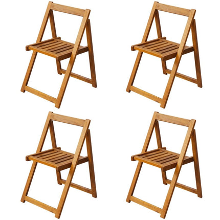 Table de jardin ovale pliante en bois d'acacia massif avec 4 chaises pliantes