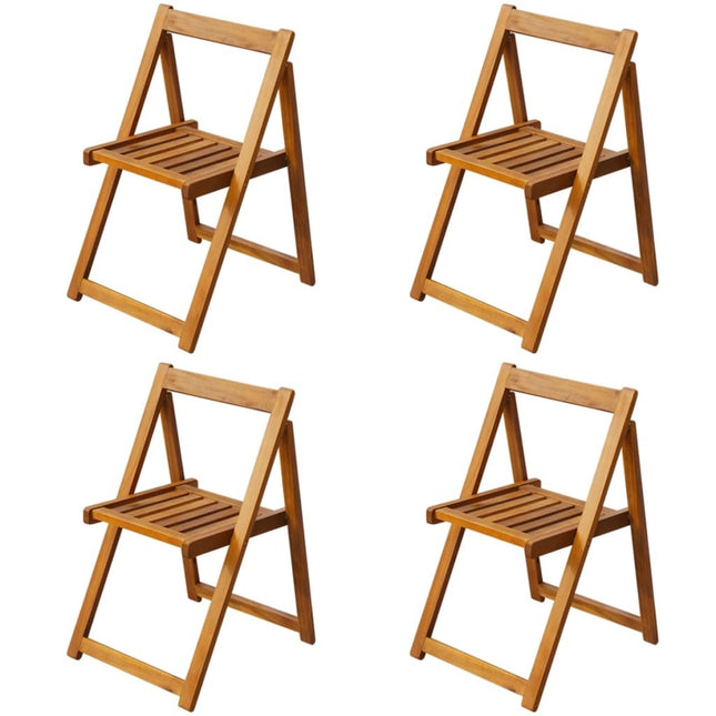 Table de jardin ovale pliante en bois d'acacia massif avec 4 chaises pliantes