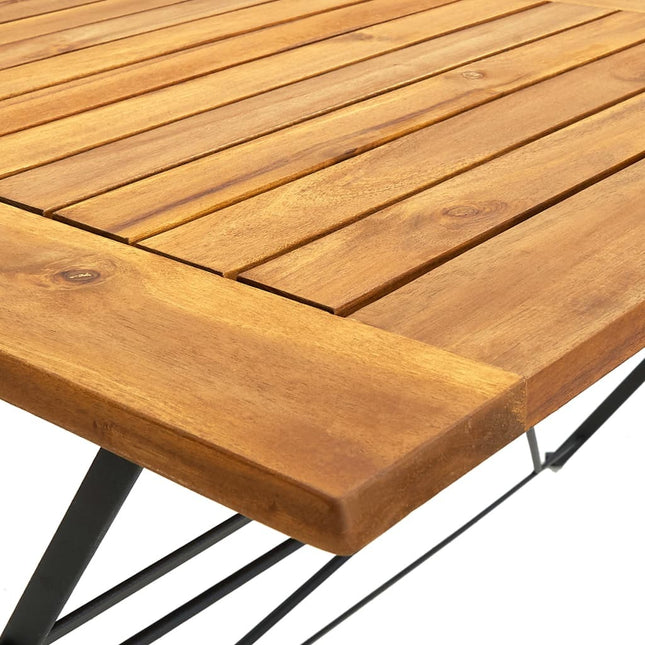 Table et 6 chaises pliantes de jardin en bois d'acacia massif et acier