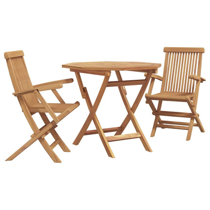 Table carréeee de jardin 85 cm avec 2 chaises pliantes en teck massif
