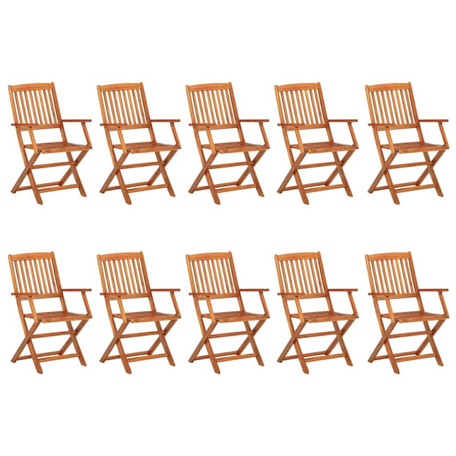 Table et chaises de jardin pliantes 12 places en bois d'acacia massif