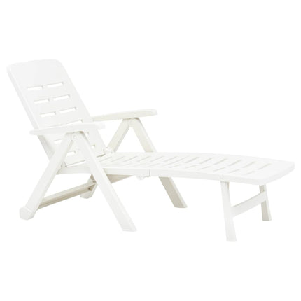 Bain de soleil pliant blanc en plastique