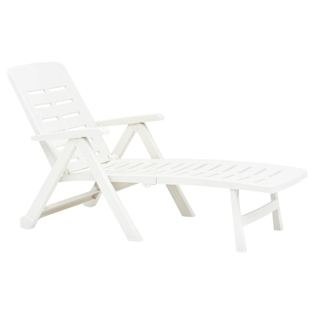 Bain de soleil pliant blanc en plastique