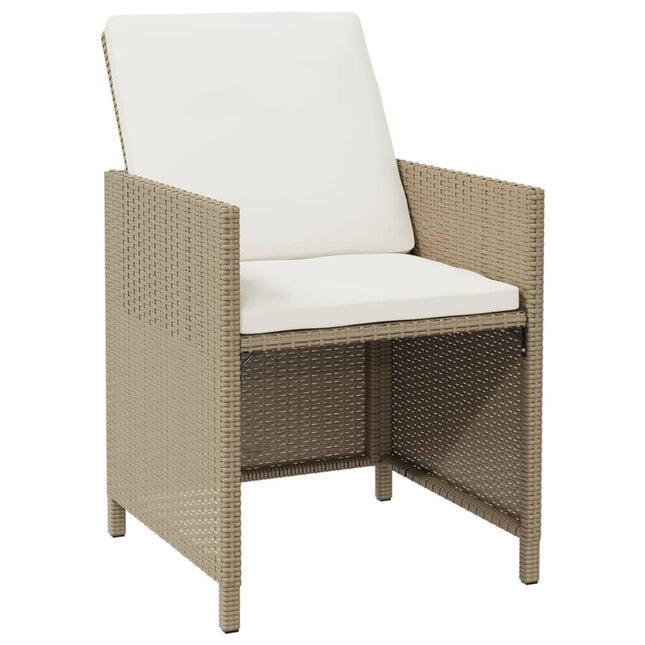 Table et fauteuils de jardin 8 places en résine tressée beige