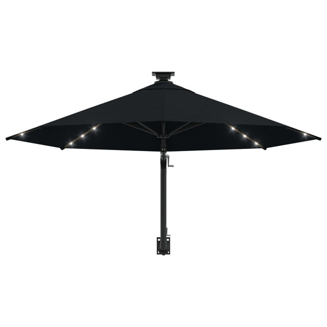 Parasol mural de jardin avec led 300 cm anthracite