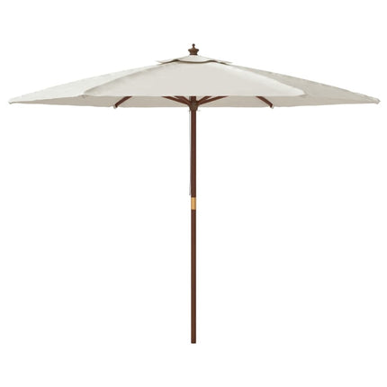 Parasol de jardin avec mât en bois sable 299 x 240 cm