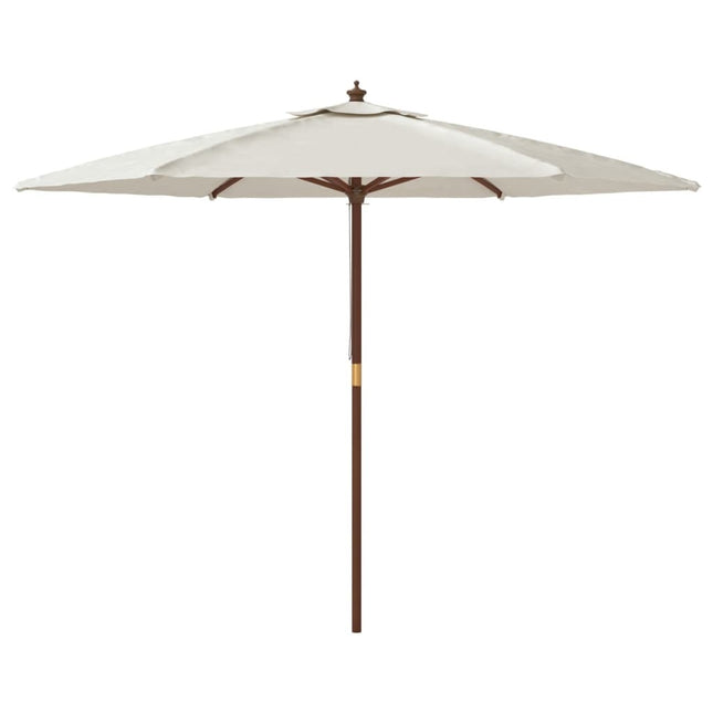 Parasol de jardin avec mât en bois sable 299 x 240 cm
