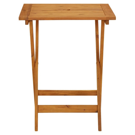 Table carrée et 2 chaises de jardin pliantes en résine tressée noire et acacia massif