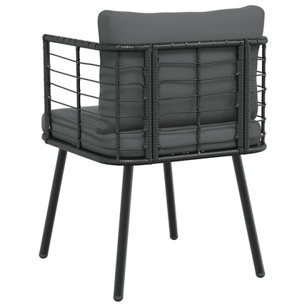 Fauteuil de jardin en résine tressée avec coussins anthracite