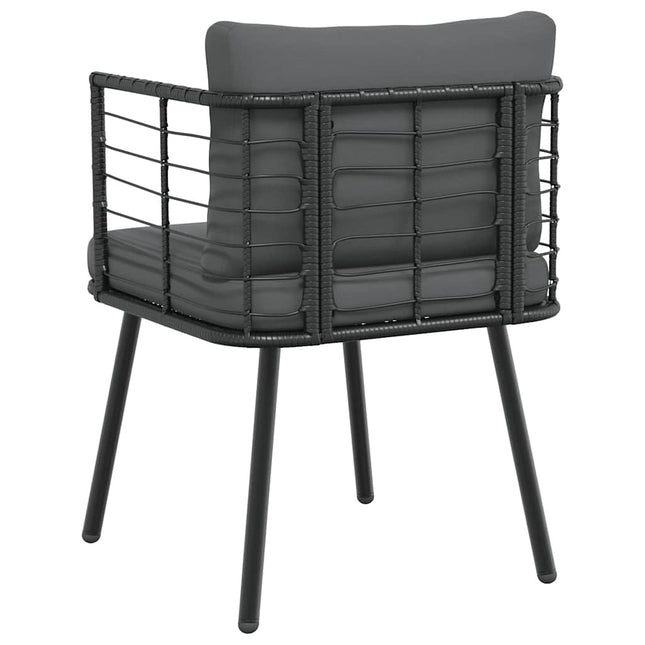 Fauteuil de jardin en résine tressée avec coussins anthracite